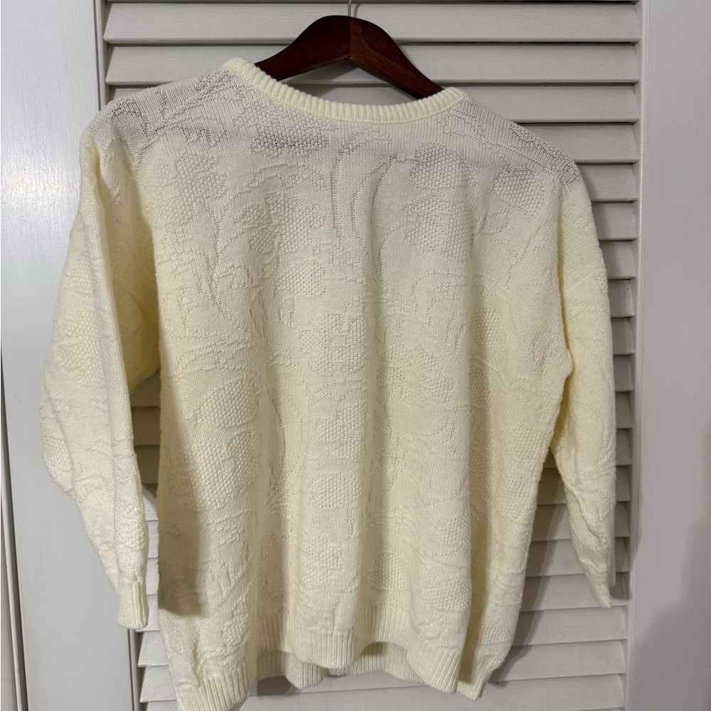 Vintage 80s Melissa Ashley Women's Cream Sweater